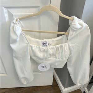 Princess Polly White Puff Sleeve Top